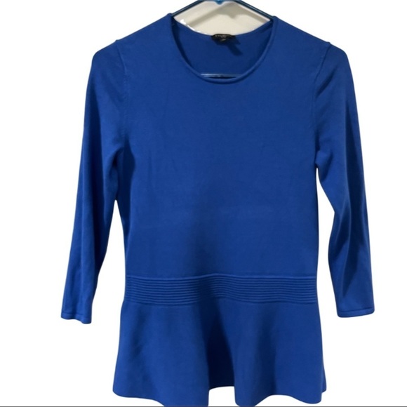 Talbots SP Blouse Long Sleeve Blue Women Flowy Hem - Picture 1 of 16